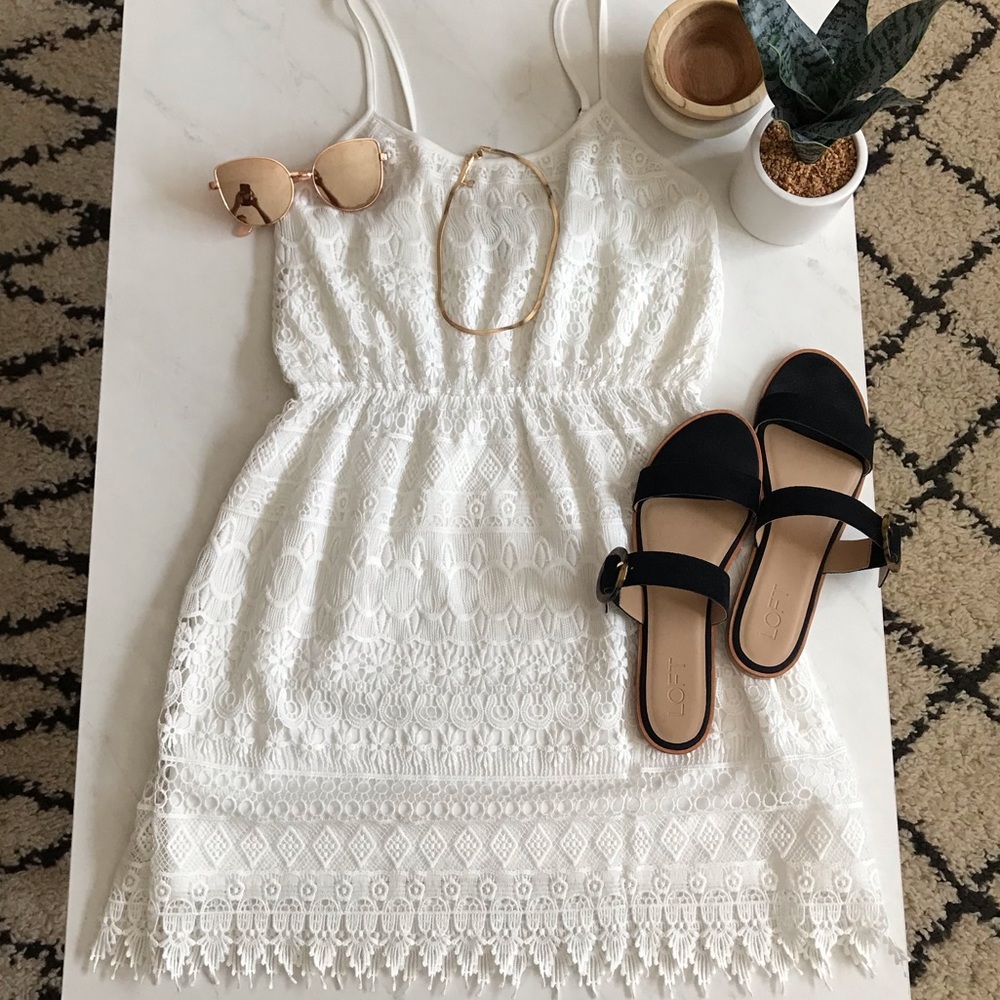 Forever 21 White Eyelet Dress